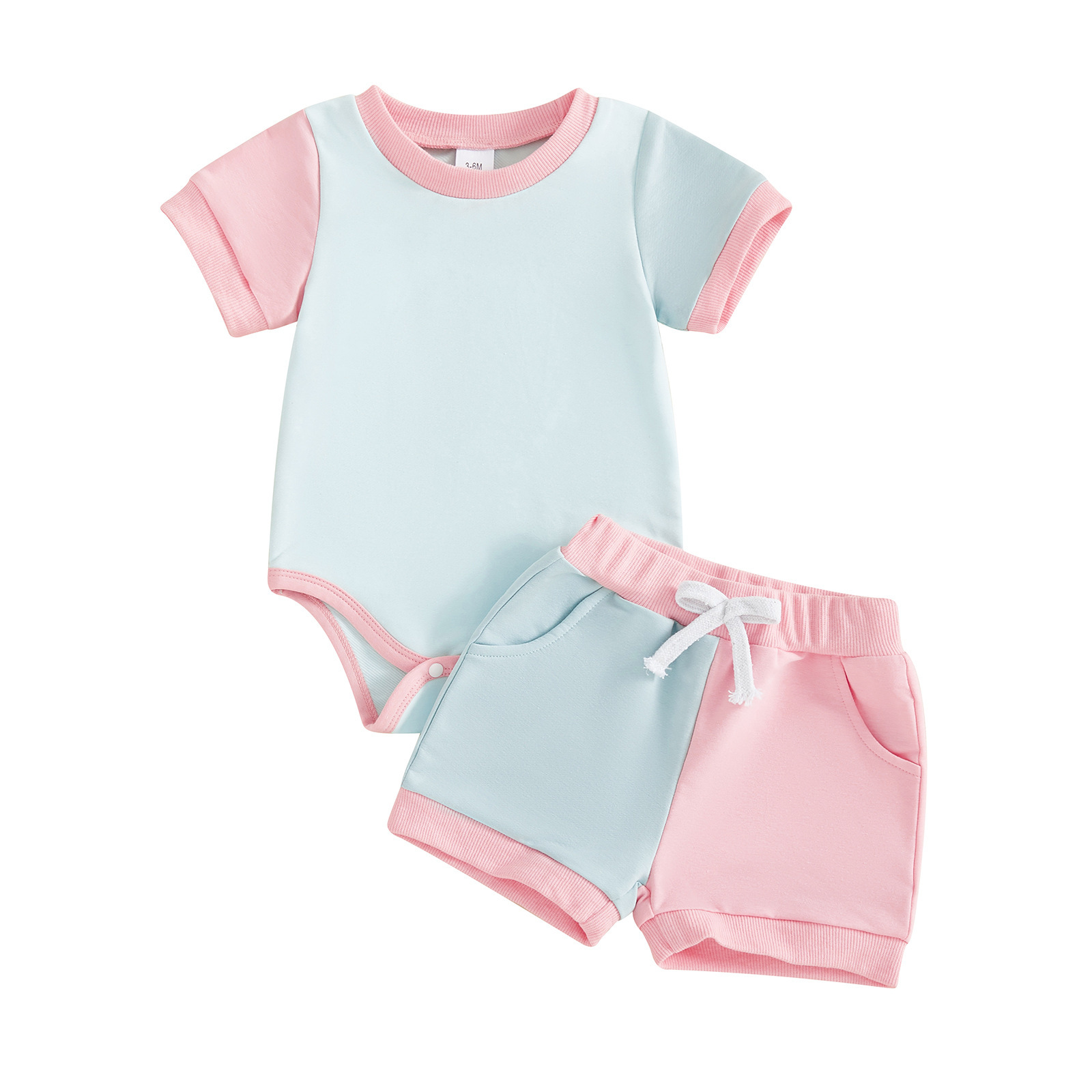Kleurblok Romper Set – Speels Zomerset voor Meisjes
